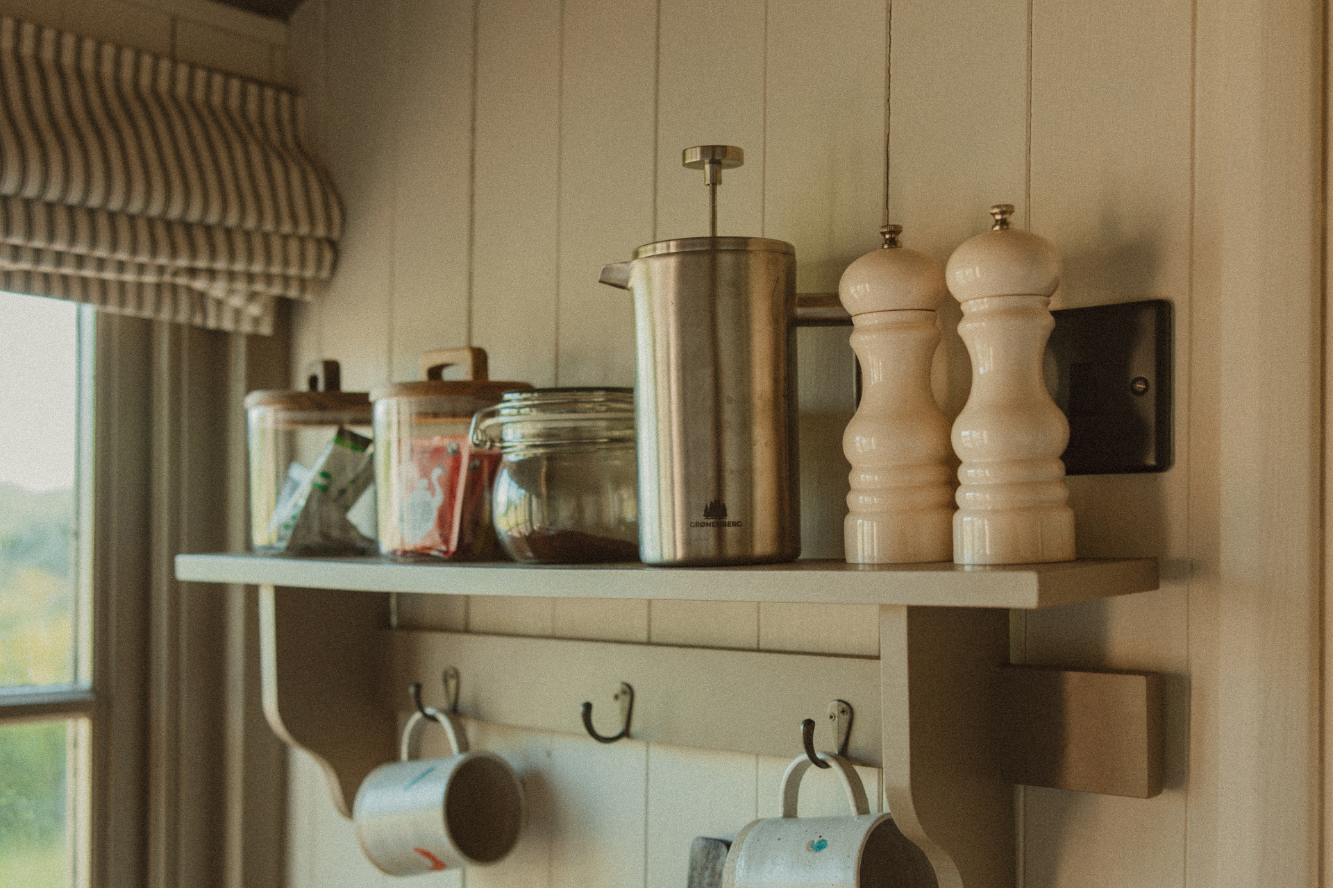 Fern - kitchen with woodburner, butler sink and dining nook