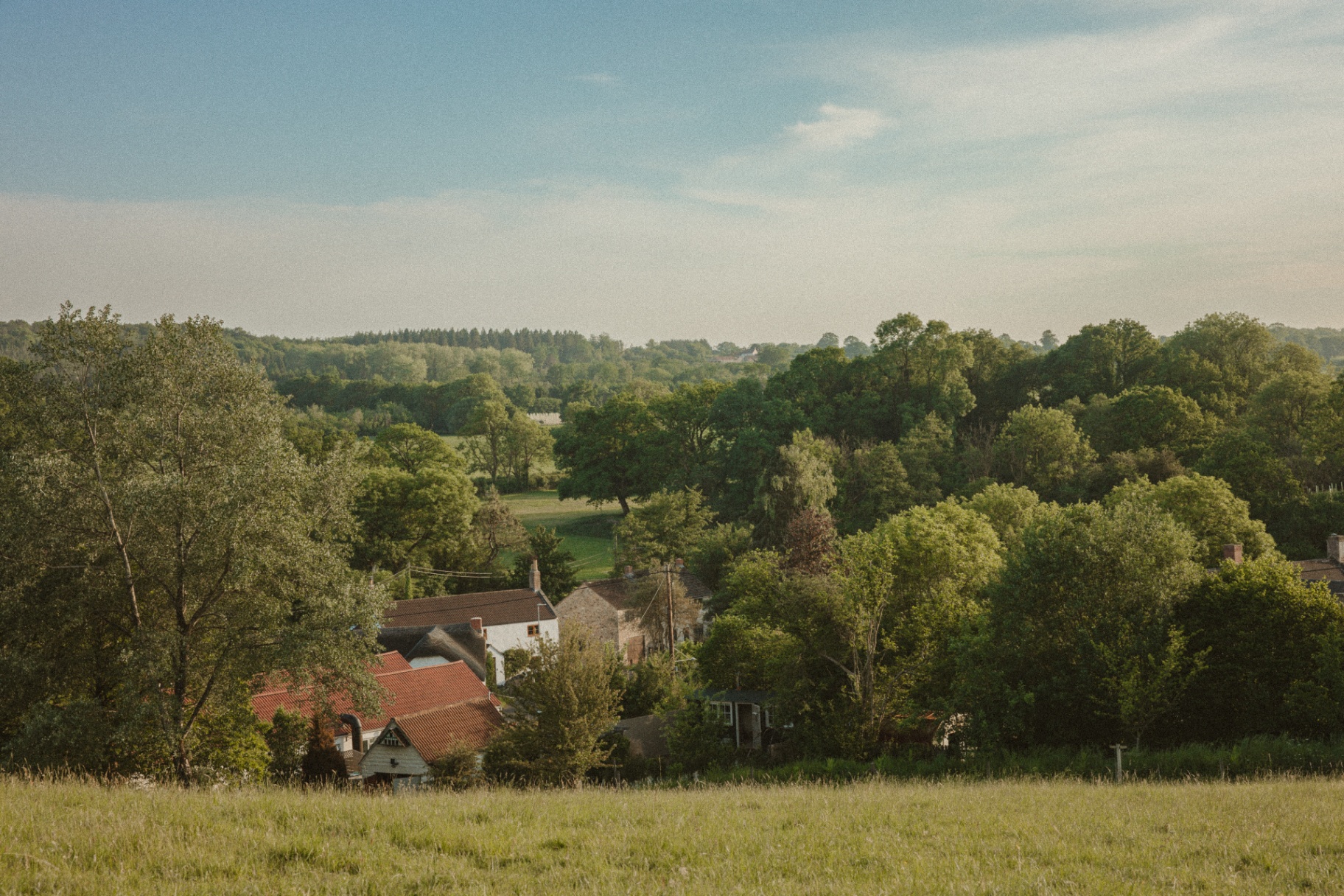 Wood-fired hot tub looking out over the Somerset hills